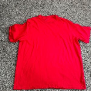 Lands' End Men's Size XXL Red T-Shirt short sleeve solid pattern 100% cotton